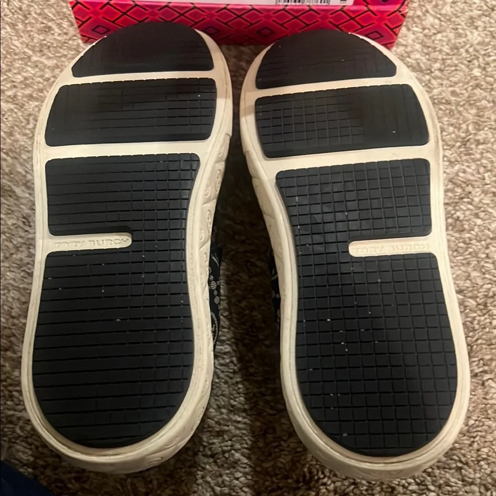 Tory Burch Navy and Cream Slip-On Sneakers - Picture 6 of 7